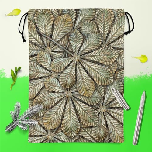 Image of ArtzFolio Chestnut Leafs | Reusable Sack Bag | Bag for Gym, Storage, Vegetable & Travel