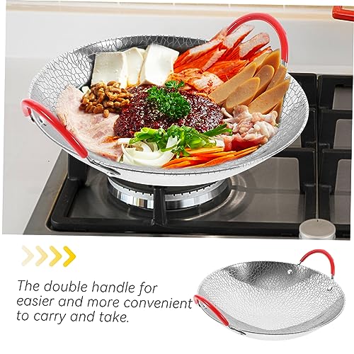 Wok de acero inoxidable con doble asa y superficie antiadherente miniatura 4