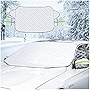 LoyaForba Car Magnetic Windshield Snow Cover, 4 Layers WAaterproof Windproof Protection,Snow,Ice,Sun,Frost Defense, Universal for SUV, Truck, Sedan, Van (Silver)