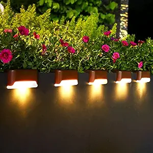 CaiFang Solar Deck Lights Outdoor, 16 PCS Solar Step LED Waterproof Lighting for Outdoor Deck, Patio, Driveway (Warm White)