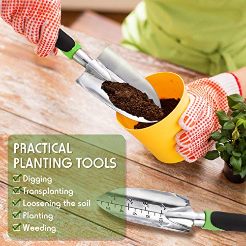 image for Honoson Garden Hand Trowel Transplant Trowel with Measurements Aluminu