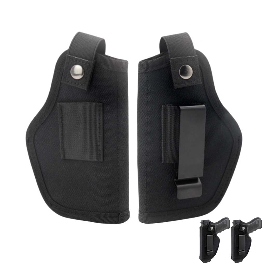 Fondina da Trasporto Nascosta, 2 Pezzi Fondina da Cintura Pistola, Fondina per Pistola Nascosta, Borsa Tattica per Pistola in Vita, Fondina Pistola Destra Sinistra Universale
