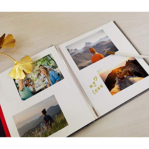 Photo Album Self Adhesive 3x5 4x6 5x7 8.5x11 Magnetic Scrapbook 11 x Width 10.6 (Inches) 40 Pages Linen Cover DIY Photo Album with A Metallic Pen - Thumbnail 7