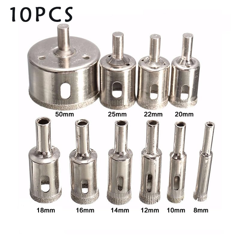 Set 10 brocas diamantadas 8-50 mm para vidrio y cerámica miniatura 2