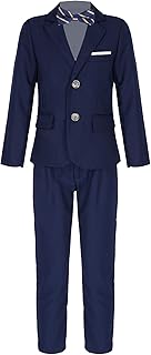 Set Completo da Cerimonia Nuziale per Bambini 3 Pezzi Tuta Nero da Matrimonio Festa Elegante Slim Fit Abito da Ballo Giacca + Camicia con Papillon + Pantaloni