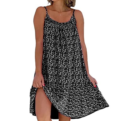 FacynRobe Caraco con Flores - Vestido de verano de playa con estampado floral | Verano Playa Vacaciones Gran Tamaño Mujer Frente suelto