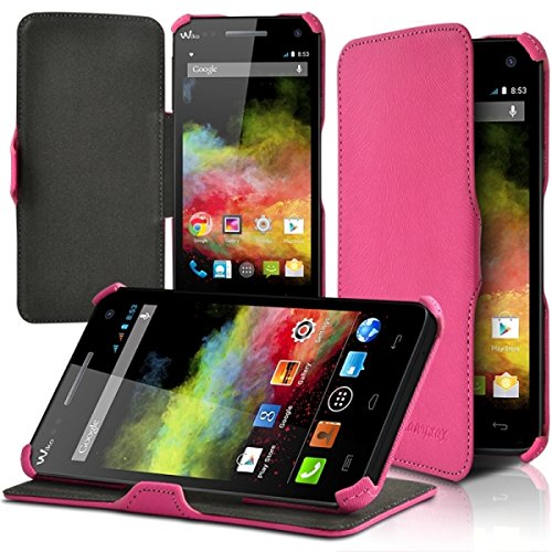 KARYLAX Seluxion - Housse Coque Etui à Rabat Latéral Fonction Support Rose pour Wiko Rainbow +...