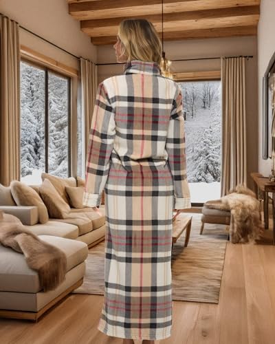 Image of Alexander Del Rossa Long Zip Up Robes, Plush Zipper Robes for Plus Size, Housecoats Zipper Front