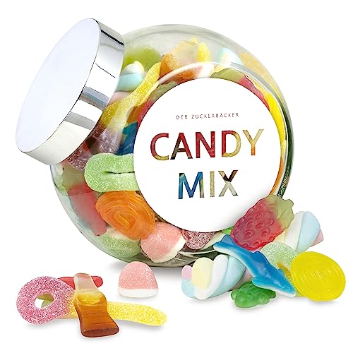 Süßigkeiten Mix im Naschglas – leckere Süßigkeiten Mischung im hochwertigen Glas, süßes Geschenk für Naschkatzen
