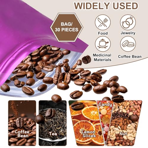 Sac à café avec valve de 50 pièces sachet violet 500g zip - 8