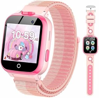 ADUOGENG Smartwatch Kinder mit 13 Gewohnheitsweckern und Hörbücher - 26 Spiele Kinder Smartwatch mit Anruffunktion SOS Englisch-Lernkarten Schulmodus Kamera, Smart Watch Kinder mit 2 Armbändern