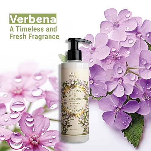 Image of Panier des Sens Lemon Verbena Body & Hand Lotion Pump, 8.45 fl oz | Perfumed Lotion For Women | Body & Hand Care | Vegan Formula | 97% Natural Ingredients | Fast-Absorbing, Non-Greasy