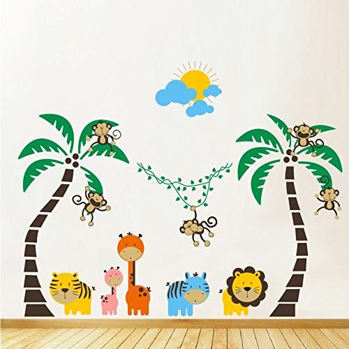 Infinity Wall Art Animal Friends Jungle Safari Mega Pack Nursery Wall Art Sticker - PD393 (Small)