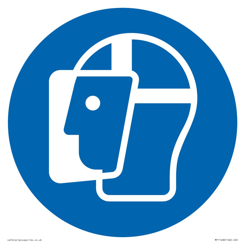 Mandatory: Wear a face shield Sign - 200x200mm - S20