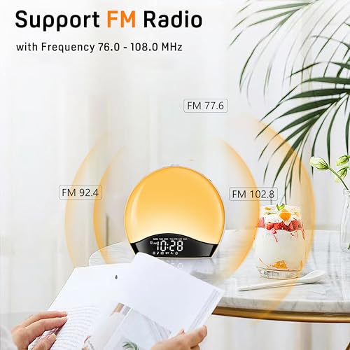 Jall K2 Wake Up Light Sunrise Alarm Clock For Kids, Heavy Sleepers, Bedroom, Bluetooth Speaker Sound Machine thumb #6