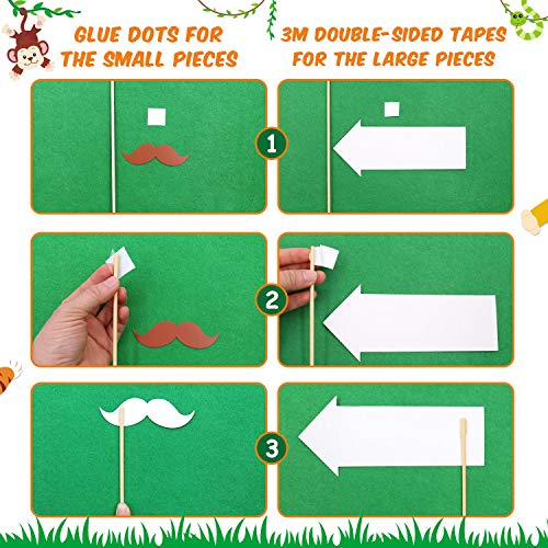41Pcs Jungle Safari Photo Booth Props Wild Animals Forest Themed Party Props Kit For Jungle Safari Kids Baby Shower Birthday Party Decorations Supplies #TOP2