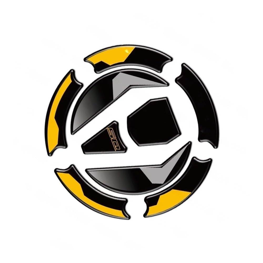 Tank Stickers 3D Motorcycle Fuel Tank Cap Sticker Decal for DS525X for DS900X for 525DSX for 900DSX for DSX525 for DSX900(Yellow)
