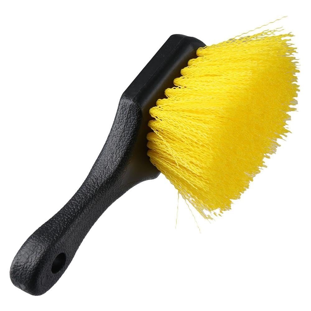 HOBBYIN 8" Utility Scrub Brush, Plastic Handle, Nylon Bristles, Heavy Duty Cleaning Brush for Outdoor, Wheels and Tire