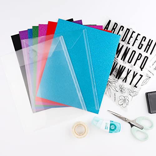 Image of 40-Piece Stamp & Die Storage Pockets - 48 Label Stickers, 4 Sizes - Scrapbooking Storage for Card Making, DIY Crafts