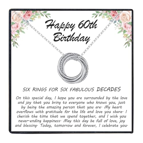 USEEDOVIA 30th 40th 50th 60th 70th Birthday Gifts for Women, 925 Sterling Silver Circle 3 4 5 6 7 Decades Birthday Necklace Birthday Jewelry Gift for Her Mom Friend Daughter Sister Lover Family