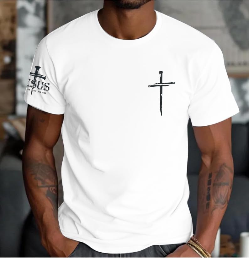 Image of Christian Shirts for Men Jesus Cross Shirt Religious Faith T Shirts