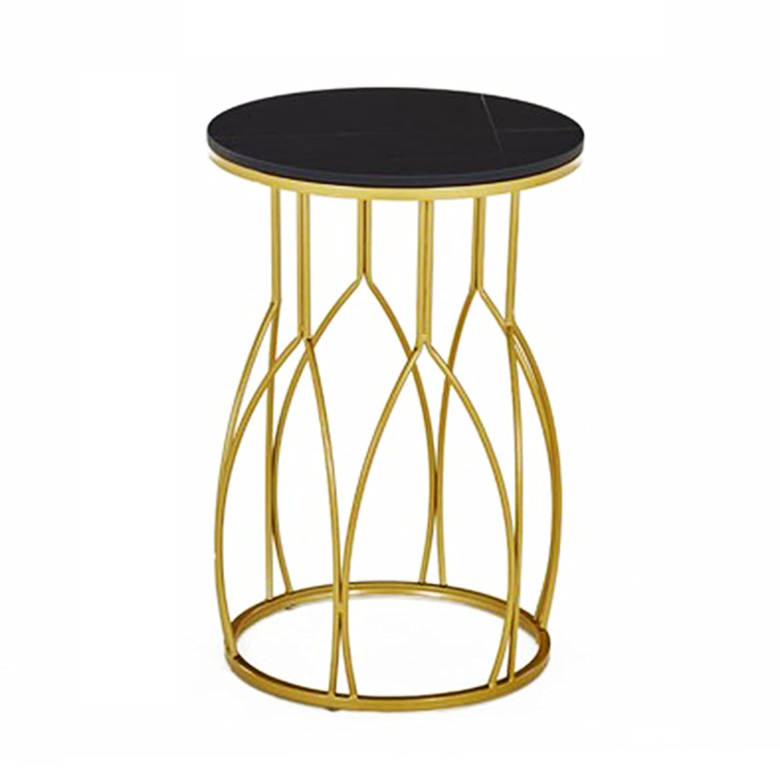 Table basse ronde noire en fer 40x60 cm style industriel épuré