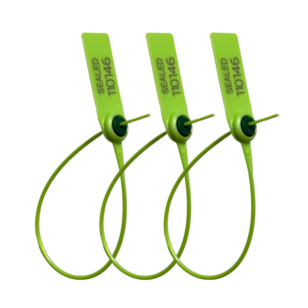 US PACK SMART 10-Pack Numbered Plastic Tamper Seals – Adjustable 8" Pull-Tite Zip Ties for Fire Extinguishers, Clinical Waste Bags, Vehicle Doors –