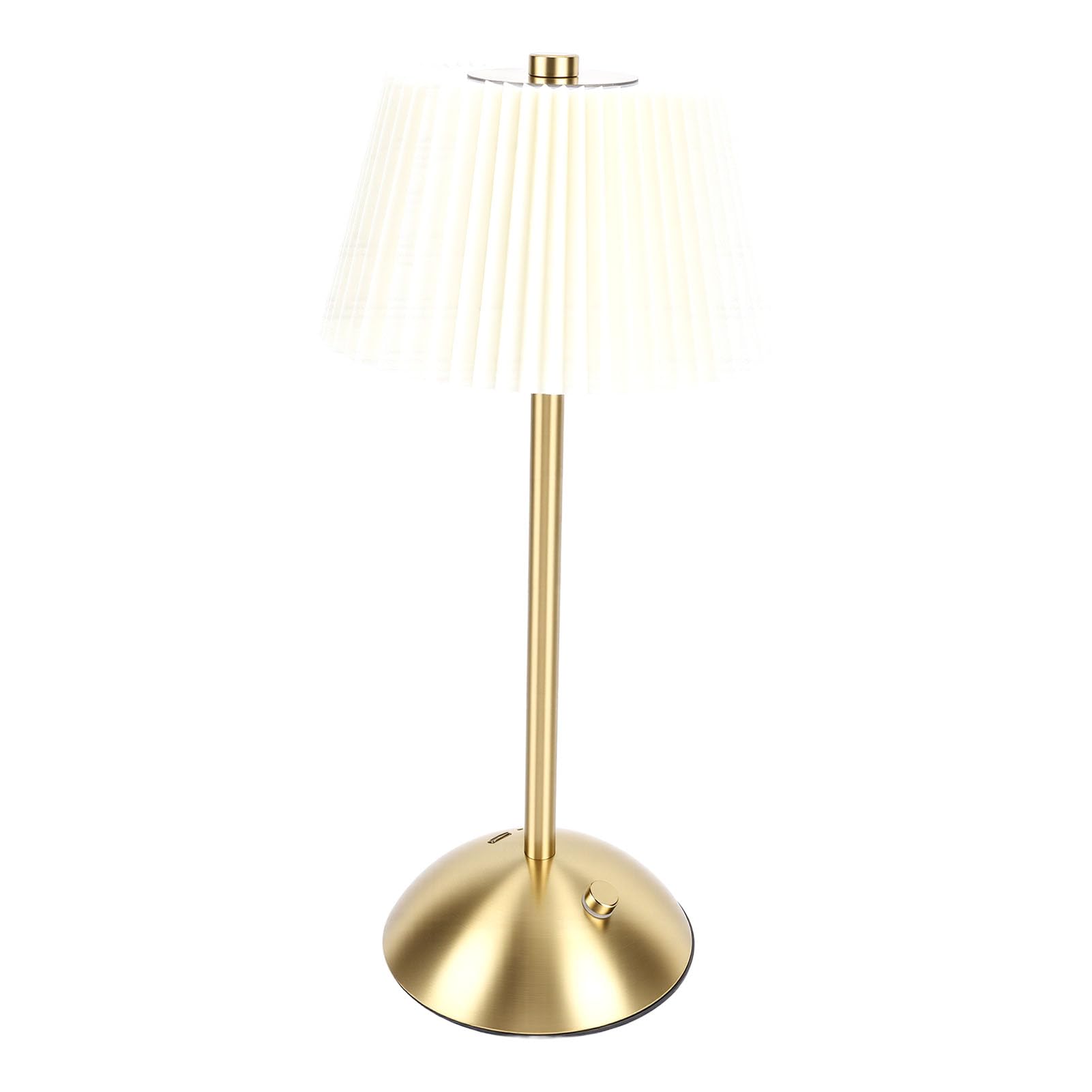 Plissee-Tischlampe, Kabellose Wiederaufladbare Nachttischlampe mit Touch-Steuerung für Schlafzimmer, Wohnzimmer und Heimbüro (Beige)