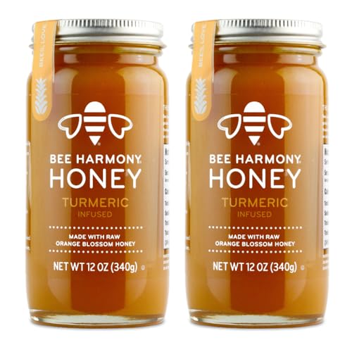 Bee Harmony Turmeric Infused Honey, 12 OZ, Pack of 2