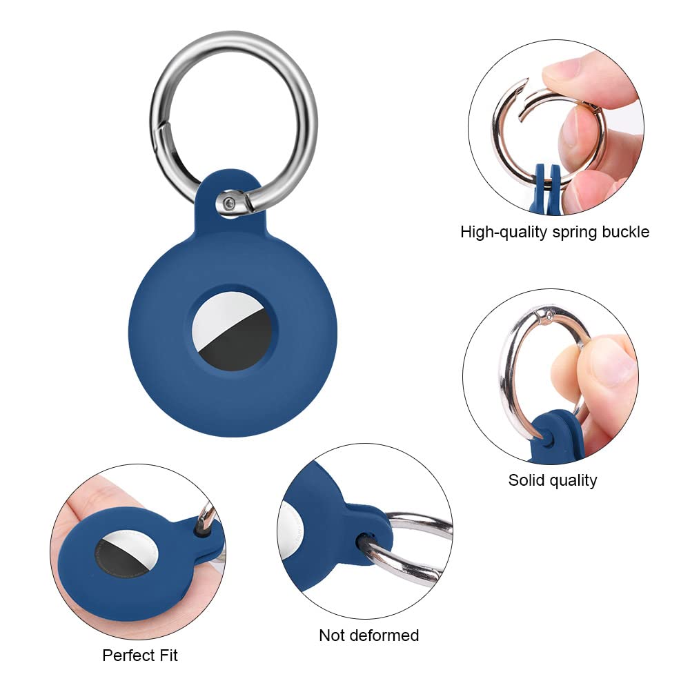Ainiv Llavero para AirTag, 1 Pieza Llaveros para AirTag Funda Protectora de Silicona, Localizador Keychain Portátil Antipérdida, Protectora Funda Mascotas y Mochilas — view 3