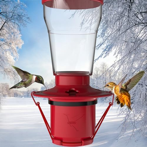 Hummingbird Feeder Heater Outdoors, Bird Feeder Hearth Warmer Attaches to Feeder Bottom, Hummingbird Nectar Warmer for Garden Patio Yard in Freezing Weather (Red)