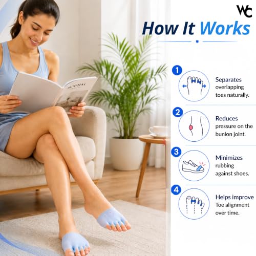 Image of Wonder Care Toe Separator Socks Foot Alignment Bunion Corrector Silicone Spacer Hallux Valgus Support Unisex