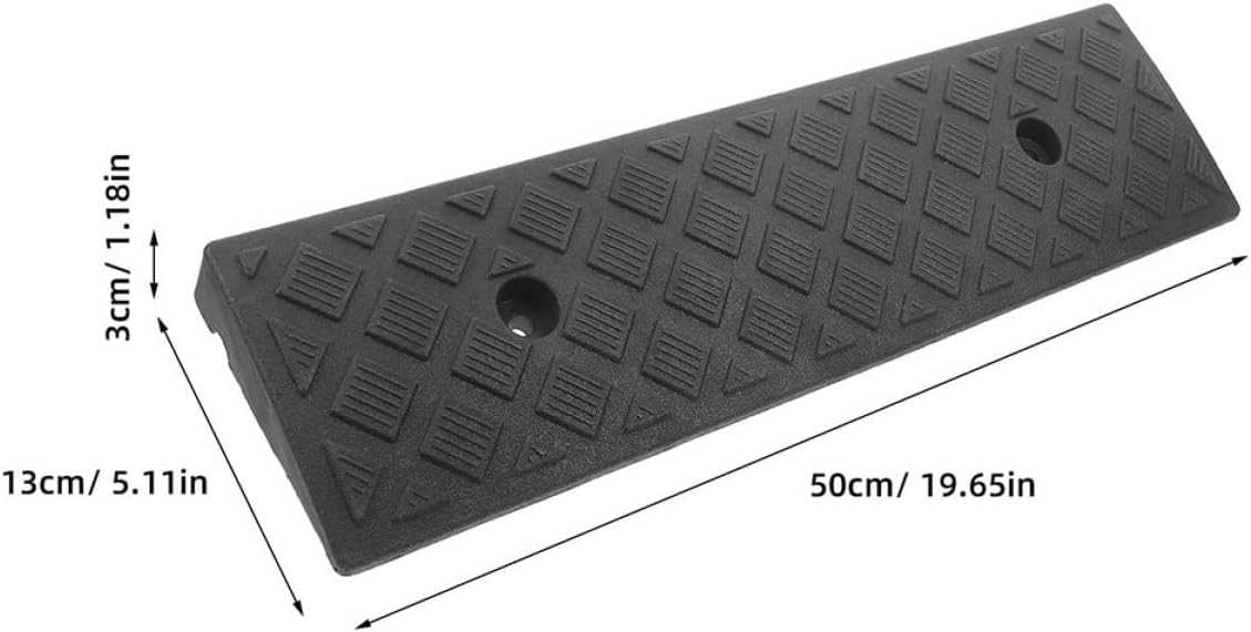 2pcs Plastic Curb Ramps 50x13x3cm Portable Threshold Ramps for Doorway Steps Stair Lightweight Plastic Driveway Bumper Riser for Scooter Wheelchair