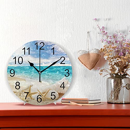 Amazon.co.jp: ZOEO 壁掛け時計 貝殻 ビーチ 夏 10インチ ラウンド