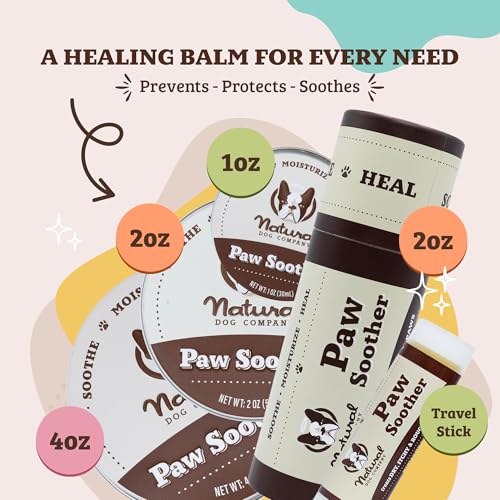 Image of Natural Dog Company Paw Soother Balm Bundle, with 4 Travel Sticks (0.15 oz Each), Lotion, Moisturizes & Soothes Irritated Paws & Elbows, Protects from Cracks & Wounds, Lick-Safe, Made in USA