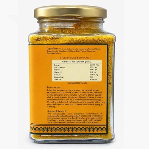 Image of Royal Bee Brothers | Turmeric Latte | Forested Crafted Golden Milk Powder | Instant Mix | Handpicked Spices from Kandhamal Forest | 100% Natural, No Preservative