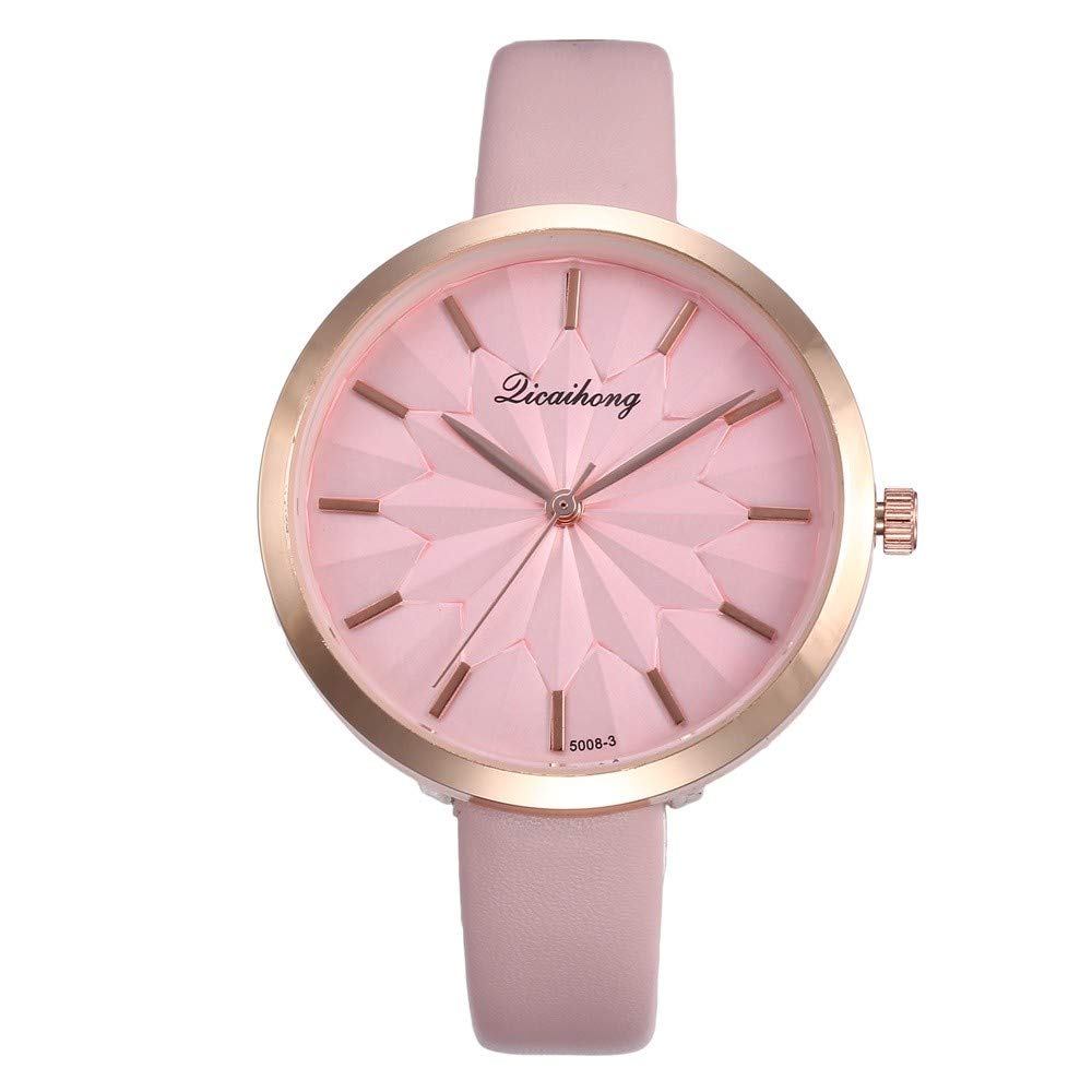 Altsommer 🌹 Creative Womens Flower Dial Analog Quartz Wristwatches Round Case Watch with Leather Band