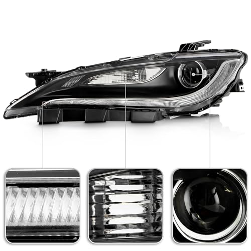 KEEKPO - For 2015 2016 2017 Chrysler 200 Chrome Halogen Type w/LED DRL Projector Headlights Headlamps Pair Left+Right - Image 5