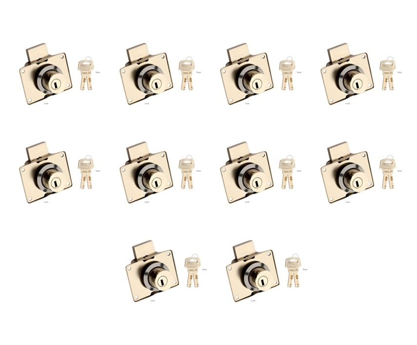 Image of DUKE Cabinet Lock with Brass Ultra Keys, 23mm Chrome Finish, Strong and Sturdy,MP-51 |Pack of 10|