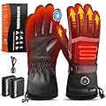 Heated Gloves for Men Hand Warmers Rechargeable with 7 Hours Heating 3 Levels Temperature Control Waterproof Touchscreen Heated Gloves for Cycling Climbing Winter Warmth Keeping (XL)