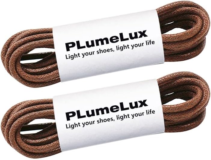 2 Pairs Shoe Laces for Dress Shoes Round Shoelaces Cotton Waxed Oxford Shoe Laces Boot Strings