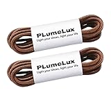 PLumeLux 2 Pairs Shoe Laces for Dress Shoes Round Shoelaces Cotton Waxed Oxford Shoe Laces Boot Strings Brown