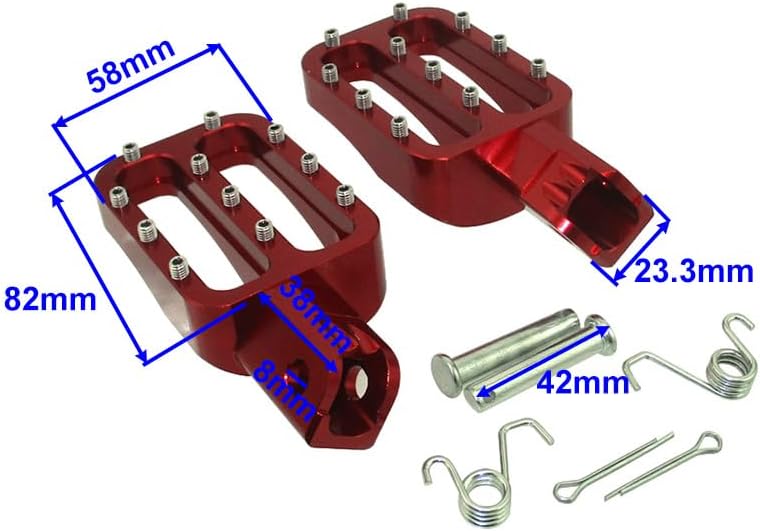 Miniatura 2 de TC-Motor Estriberas de aluminio CNC rojo para bicicleta de cross de fabricación china, 50 cc, 70 cc, 90 cc, 110 cc, 125 cc, 140 cc, 150 cc, 160 cc