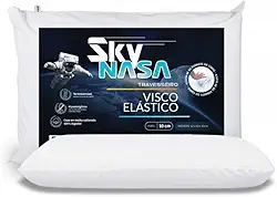 Travesseiro Sky NASA Viscoelástico Basic - Espuma D30 com Tecnologia Termossensivel - Hipoalerginico