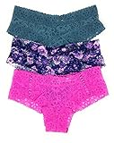 victoria secret london heathrow Sie erhalten 3 Paar Höschen Victoria\'s Secret The Lacie Cheeky Panty 3er Set, Helles Meer, violettes Blumenmuster, Fuchsia, L