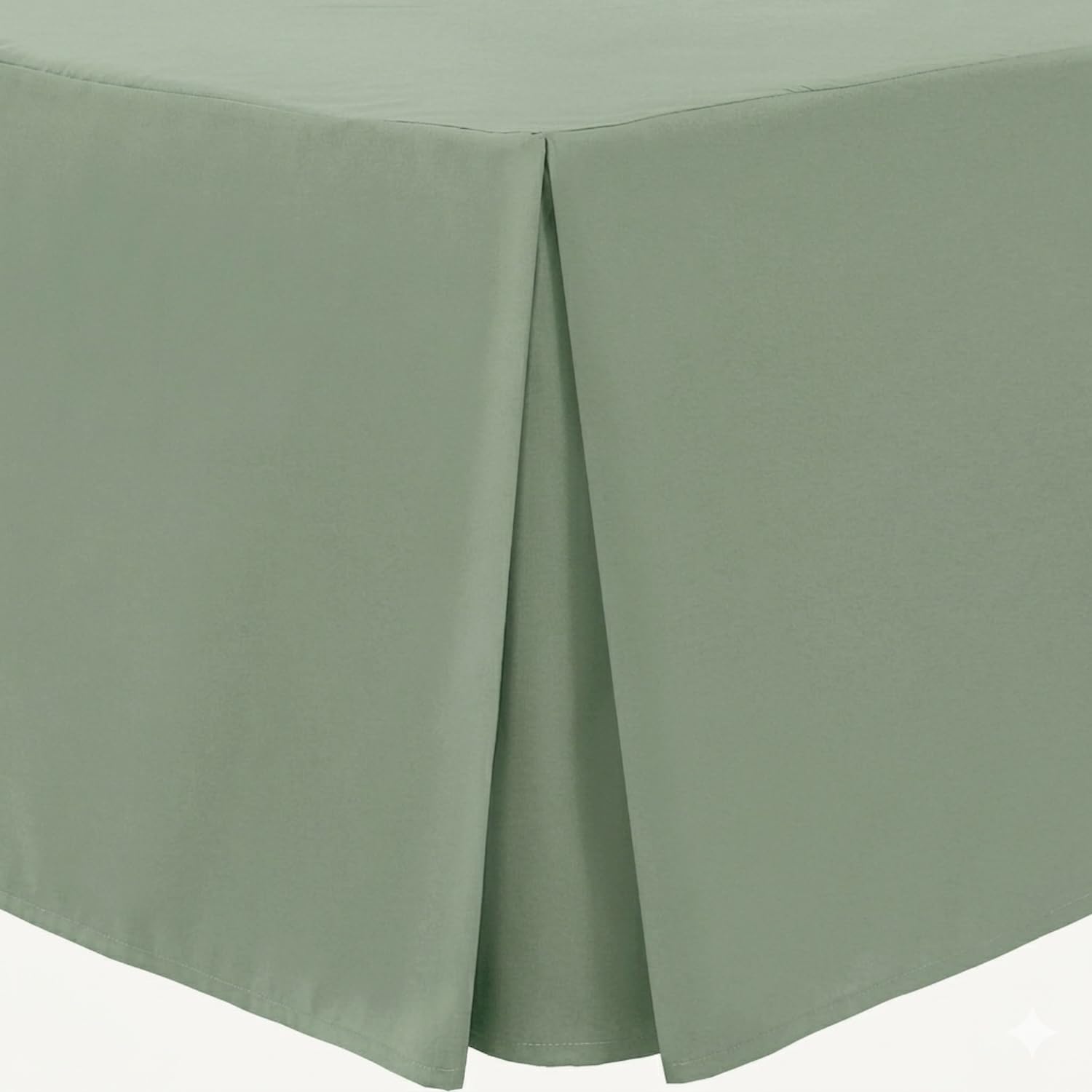 Linen Home Sage Green Box Pleated Base Valance Sheet 4ft Small Double Bed Skirt Valance Sheets, Microfibre Soft Brushed Easy Care Non Iron (Small Double)