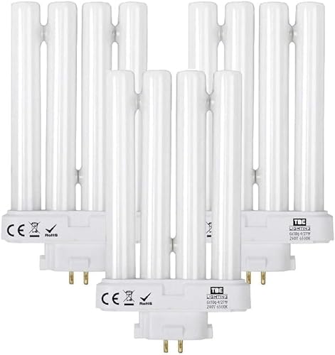 TBE LIGHTING 27w PLS Energy Saving Daylight Bulbs for High Vision Reading Lamps 4-pin GX10Q-4 Quad Tube - Pack of 3 Units TBE LIGHTING 27w PLS Energy Saving Daylight Bulbs for High Vision Reading Lamps 4-pin GX10Q-4 Quad Tube - Pack of 3 Units