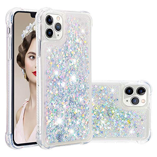 Coque iPhone 11 Pro paillettes argentées LEMAXELERS en silicone souple