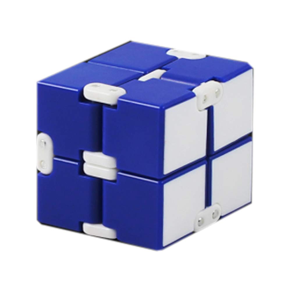JMFHCD Infinite Magic Cube 2X2X2 Smooth Speed Cube Creative Decompression Education Toy Sensory Folding Finger Toys Children's Kid Adult Gift,Blue and White