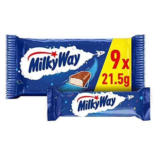 Milky Way Schokoriegel, Schokolade mit Milchcreme, 1 Packung á 9 Riegel (9 x 21,5 g)